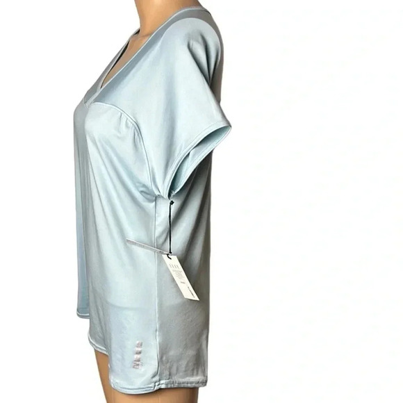 Y2K, Vtg, NWT , ELLE  T shirt women L.,cap sleeve,gym, Athleisure,fitted,long - Picture 3 of 9